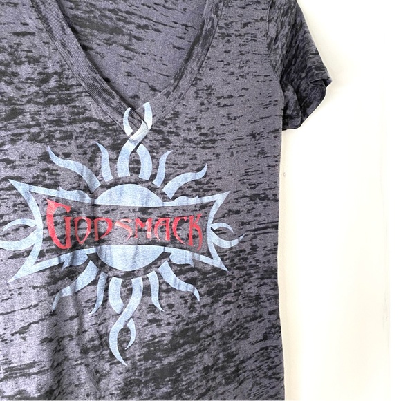 Godsmack Grey Graphic V-Neck Tee - Picture 2 of 5